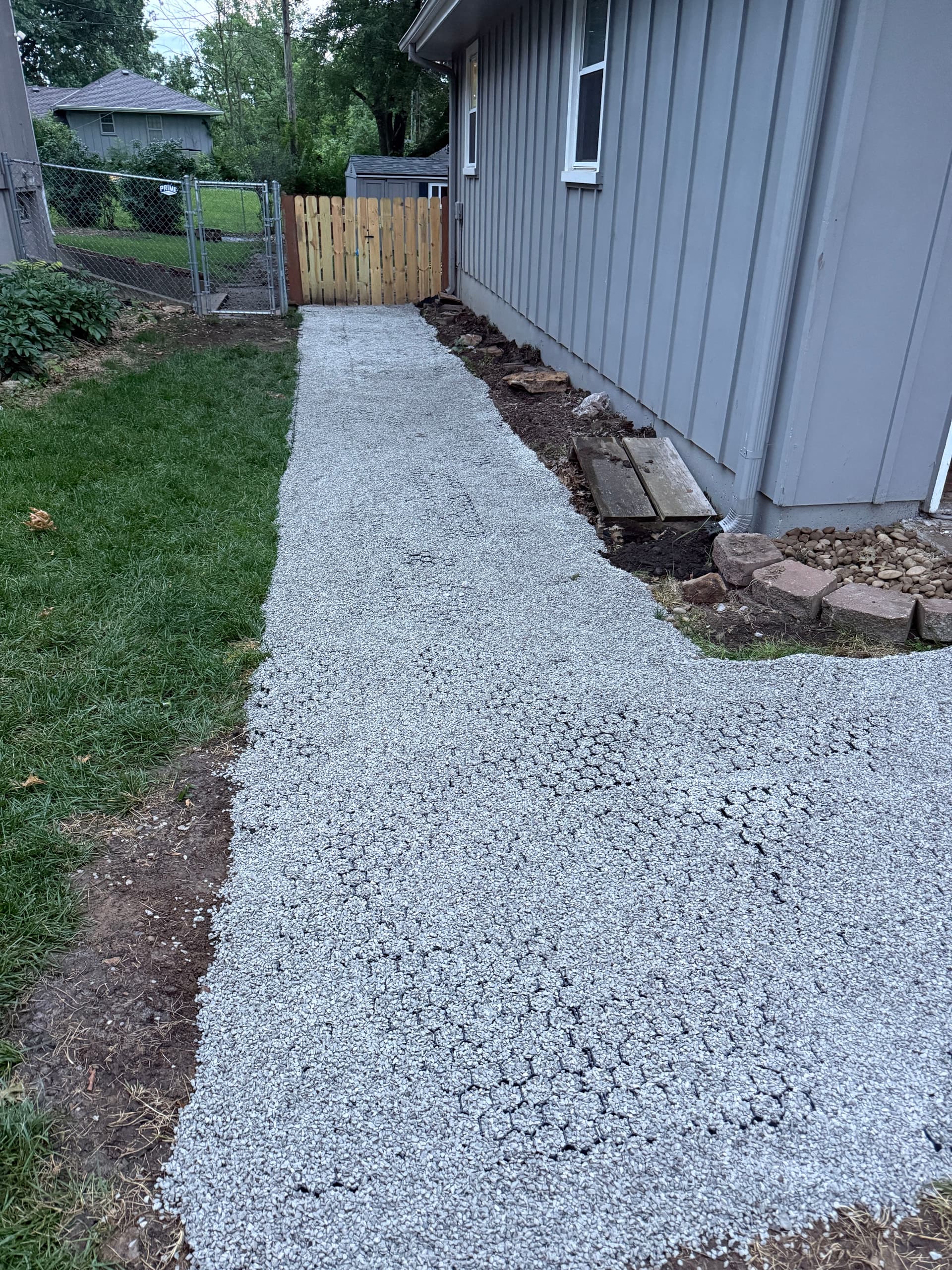 Gallery photos for Permeable Paver and Gravel Drainage Fix in Overland Park: Image #3