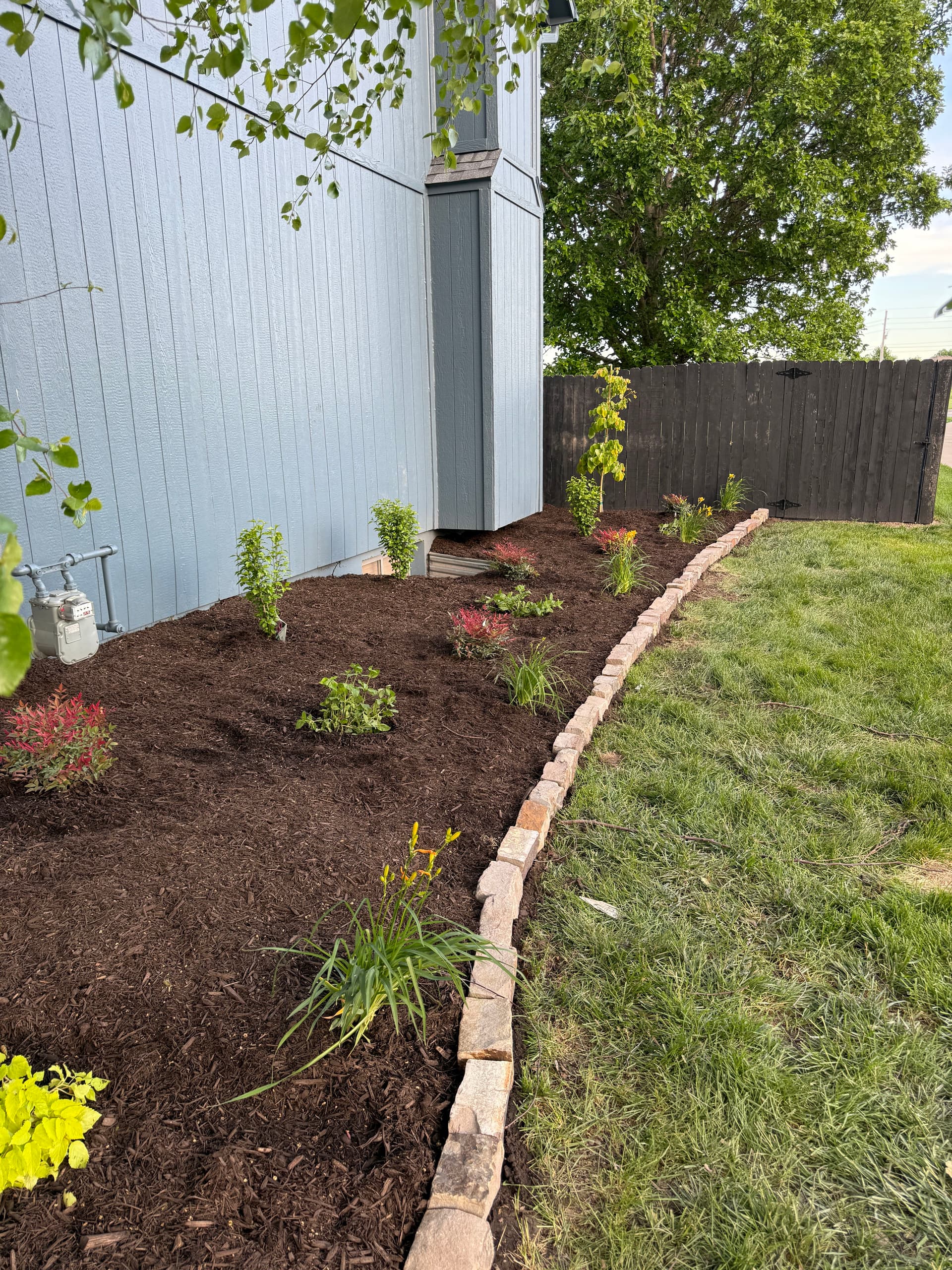 Gallery photos for Stone Edging and Perennial Bed Install in Gardner KS: Image #1