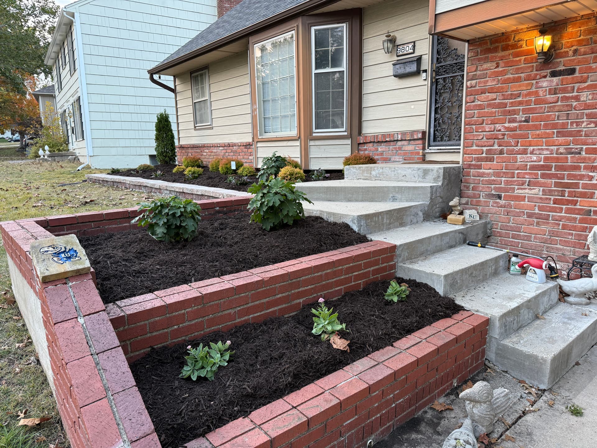 Gallery photos for Curb Appeal Boost with Fresh Plants and Mulch in Overland Park: Image #3