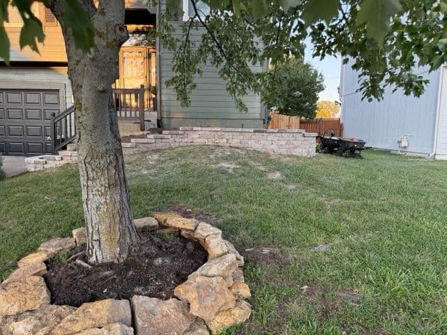 Stunning Retaining Wall Transformation in Olathe image