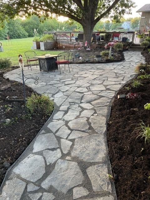 Gallery photos for Stone Pathway Transformation in Olathe Kansas: Image #2