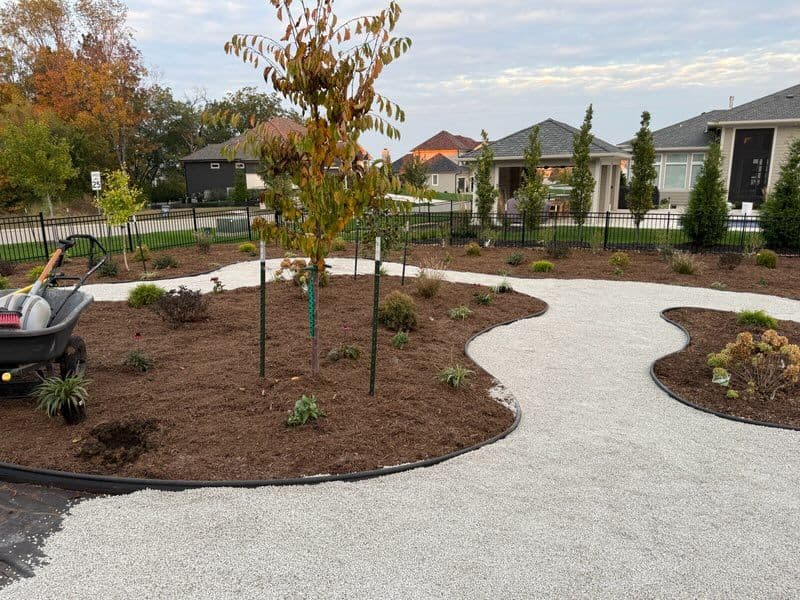 Gallery photos for Backyard Makeover with Winding Gravel Pathway: Image #1
