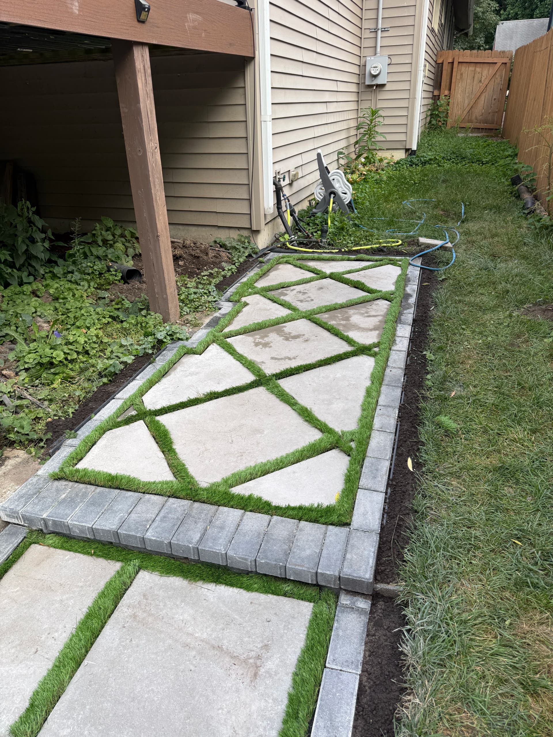 Gallery photos for Paver Patio with Turf Joints Installed in Westwood Kansas: Image #2