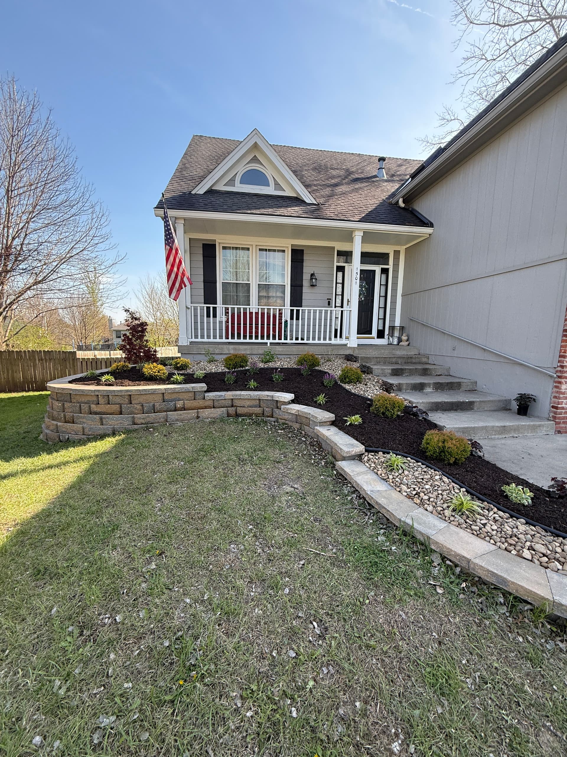 Gallery photos for Terraced Front Yard Landscaping in North Kansas City: Image #1