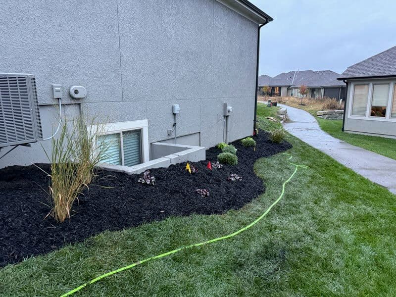 Gallery photos for Garden Bed Transformation in Olathe - Vibrant Colors and Black Mulch: Image #2